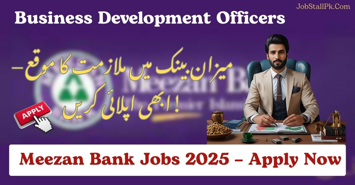 advertisement of Meezan Bank job with the visual of a man